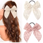 Stylish Bow Elastic Rubber Hair Band - স্টাইলিশ বো রাবার ব্যান্ড