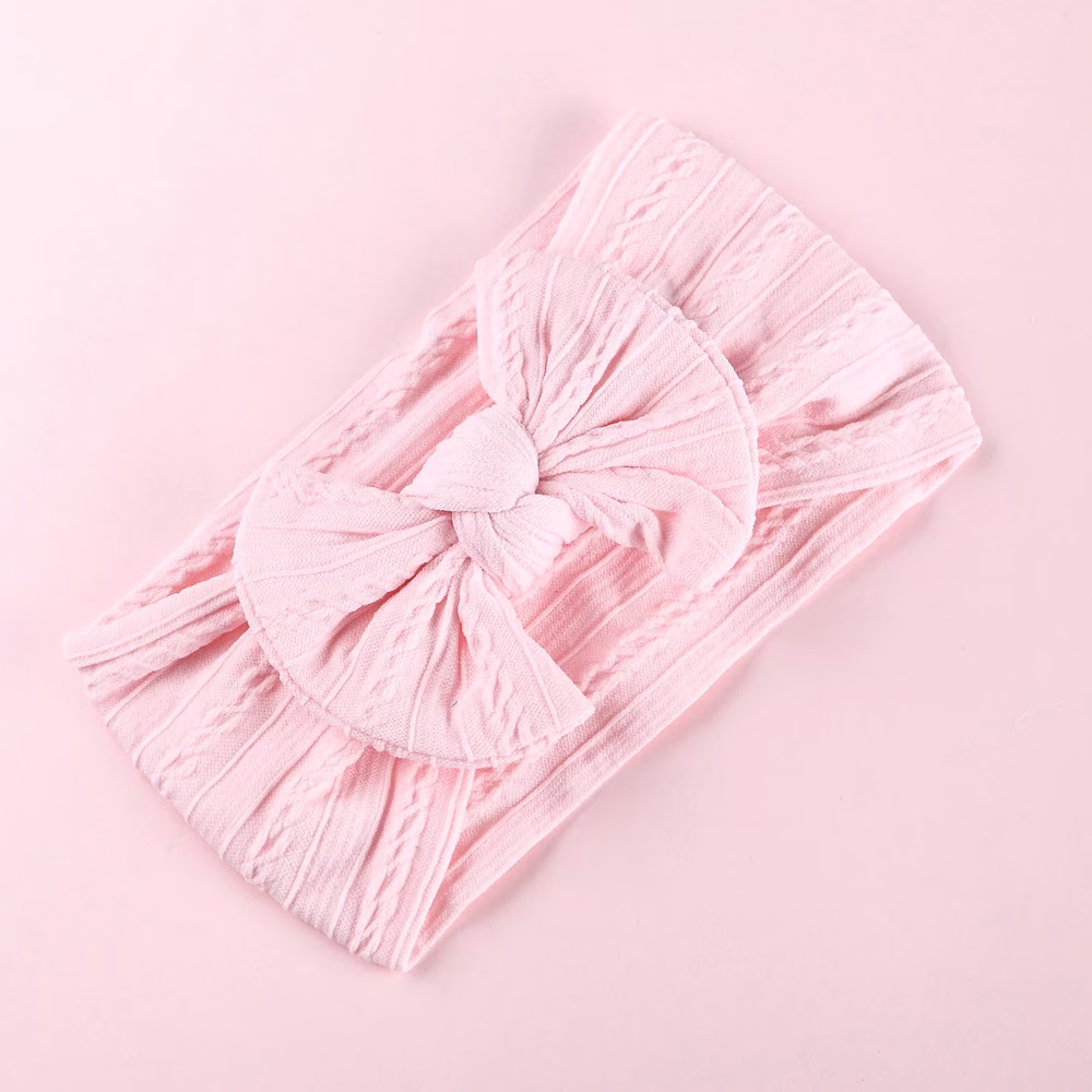 H729b68efe5b94f8db37e2b351edc700a0 Soft Cable Knit Bow Baby Headband - সফট ক্যাবল নিট বো হেডব্যান্ড - Image 4