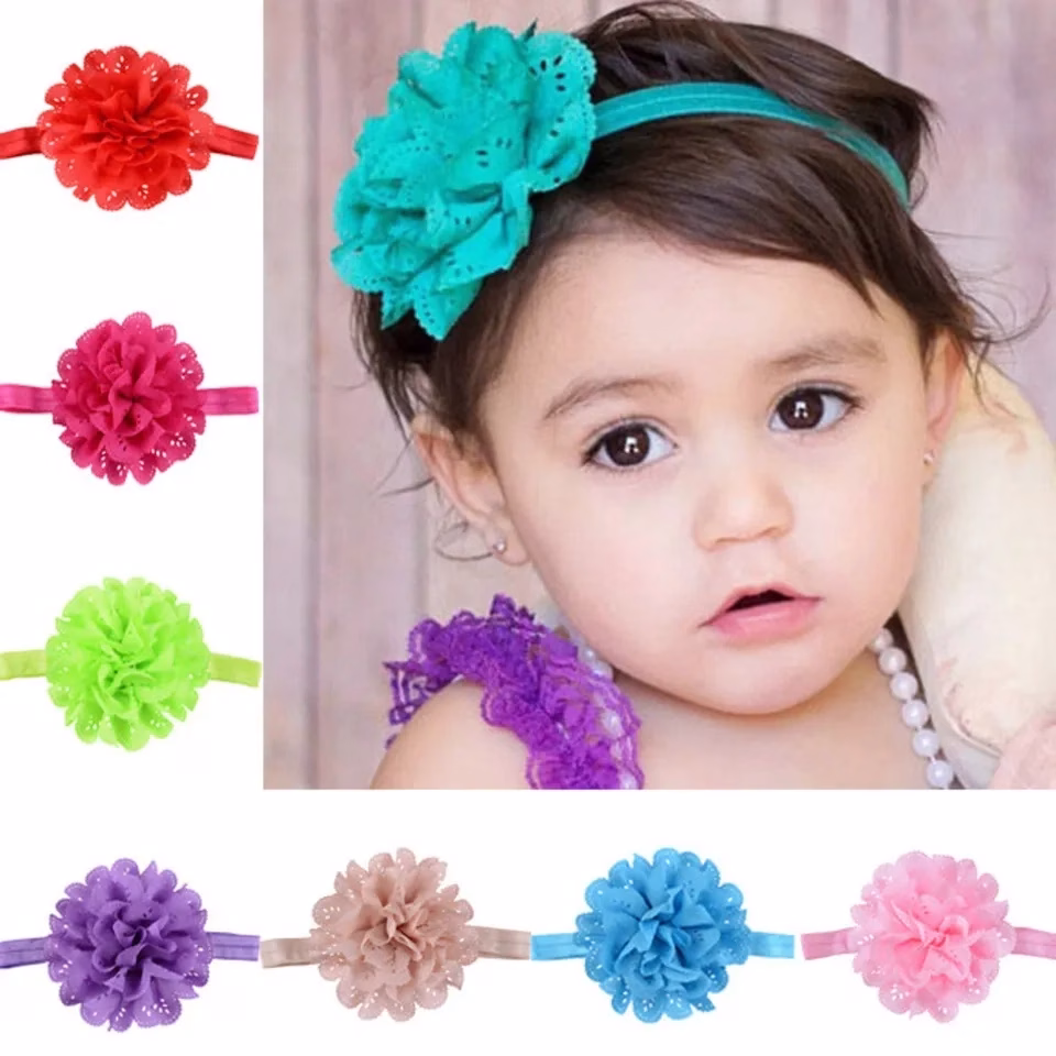 O11 Charming Dalia Flower Baby Headband - ডালিয়া ফ্লাওয়ার ব্যান্ড - Image 1