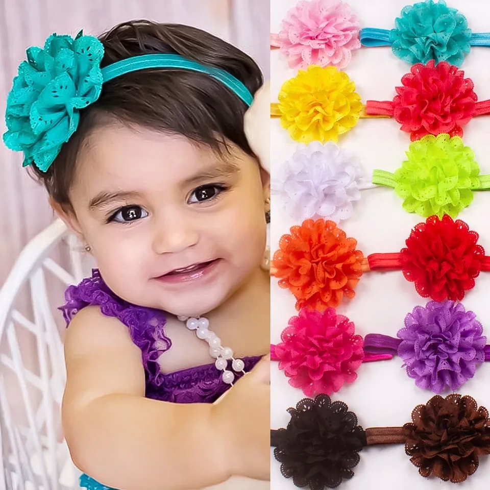 O3 Charming Dalia Flower Baby Headband - ডালিয়া ফ্লাওয়ার ব্যান্ড - Image 3