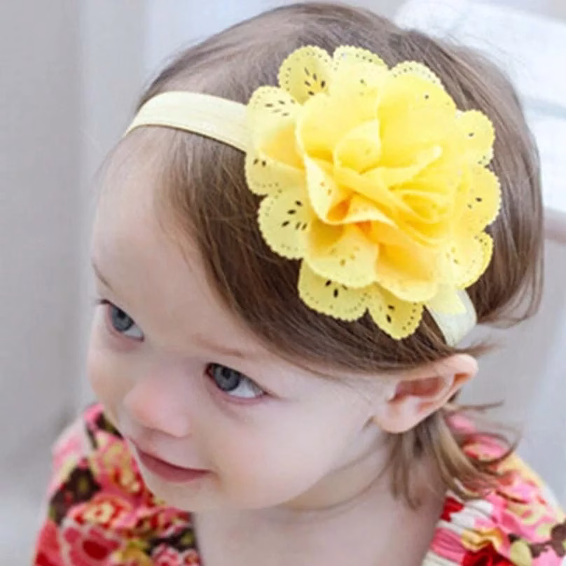 O5 Charming Dalia Flower Baby Headband - ডালিয়া ফ্লাওয়ার ব্যান্ড - Image 4