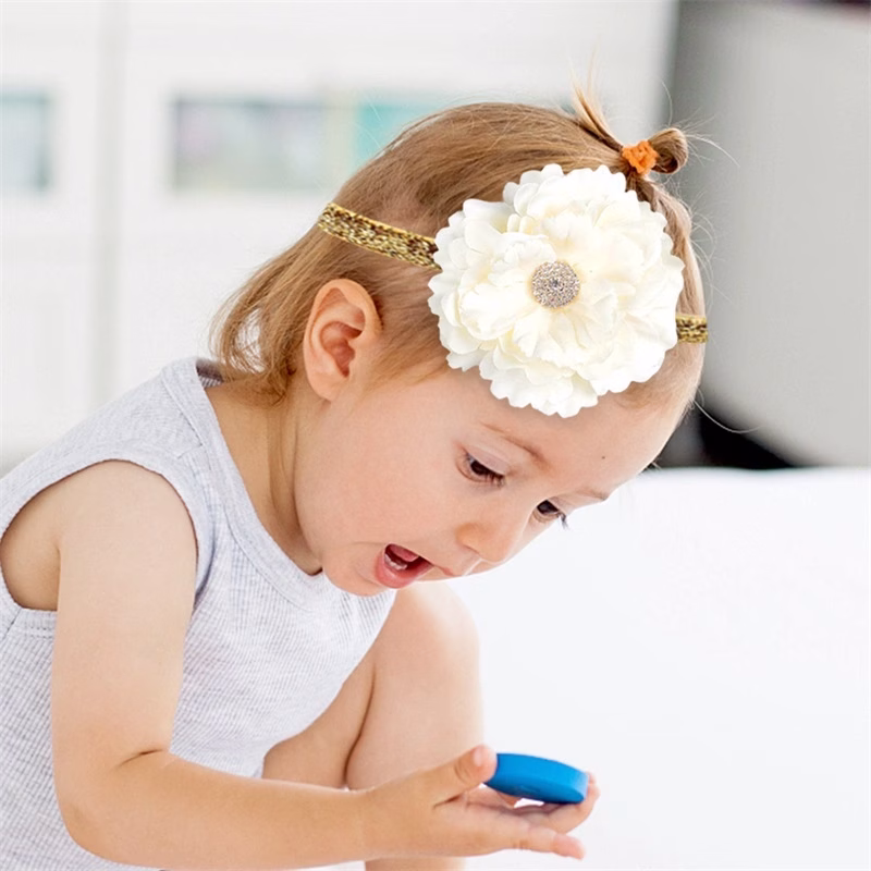 Q3 Dalia Stone Big Flower Baby Headband - ডালিয়া স্টোন ফ্লাওয়ার ব্যান্ড - Image 2