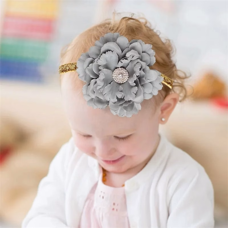 Q7 Dalia Stone Big Flower Baby Headband - ডালিয়া স্টোন ফ্লাওয়ার ব্যান্ড - Image 13