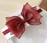 Organza Stylish Big Bow Baby Headband - অরগাঞ্জা বিগ বো হেডব্যান্ড - Image 5
