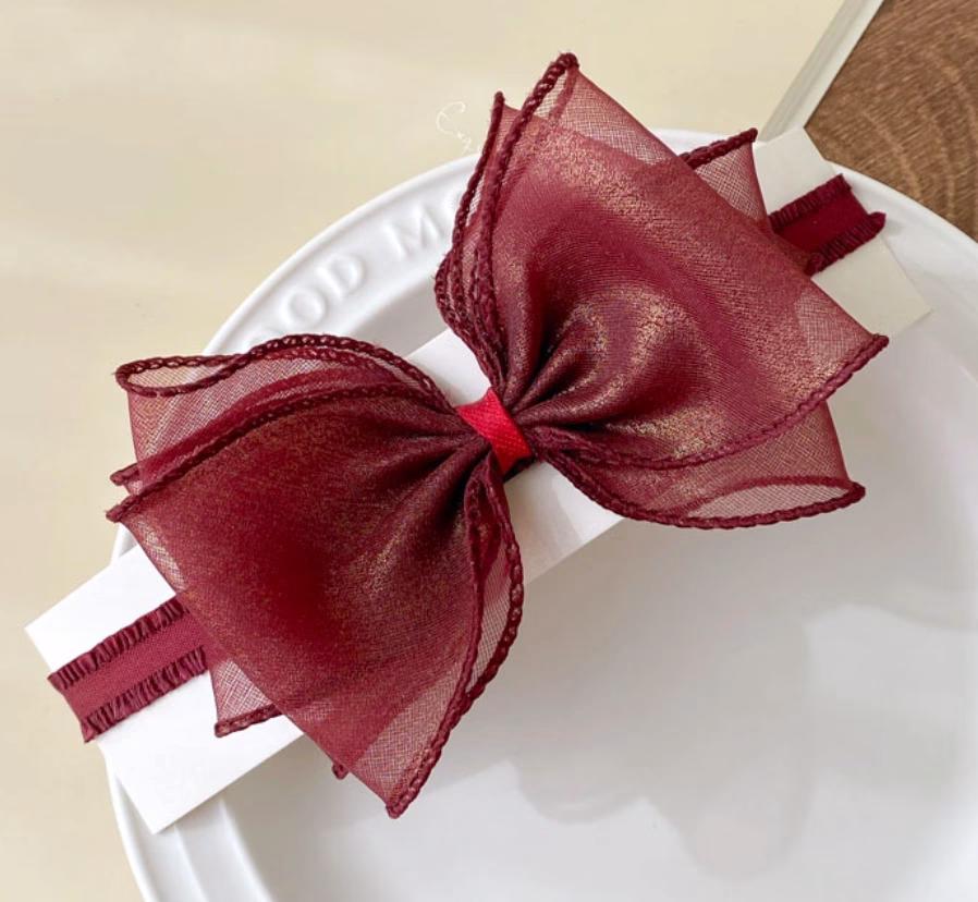 mmexport1745460978605 Organza Stylish Big Bow Baby Headband - অরগাঞ্জা বিগ বো হেডব্যান্ড - Image 5