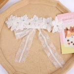 White Lace Floral Baby Headband - হোয়াইট লেস ফ্লোরাল ব্যান্ড - Image 3